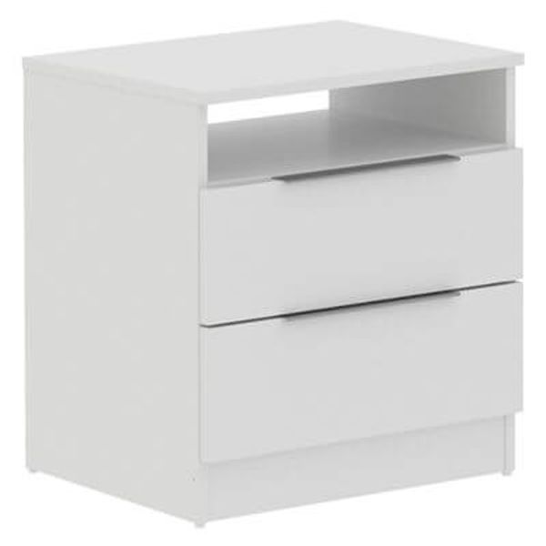 Criado Mudo Madesa 3227 com 2 Gavetas Branco Criado Mudo Madesa 3227 com 2 Gavetas Branco