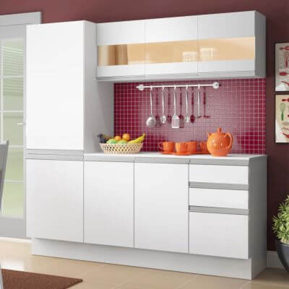 Cozinha Compacta 100% MDF Madesa Smart 170 cm Modulada Com Armário
