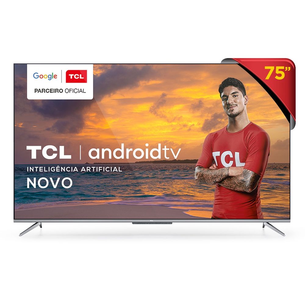 Smart TV TCL LED Ultra HD 4K 75 P715 Android TV, Google Assistant, Borda  minimalista e Wi-Fi - Moveis Simonetti