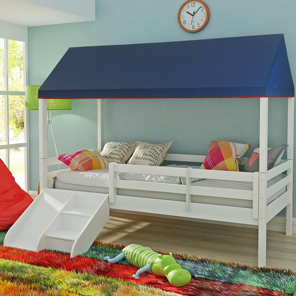 Cama Infantil Prime Com Grade De Prote O Telhado Completo E Kit Cama Infantil Prime Com Grade De Prote O Telhado Completo E Kit