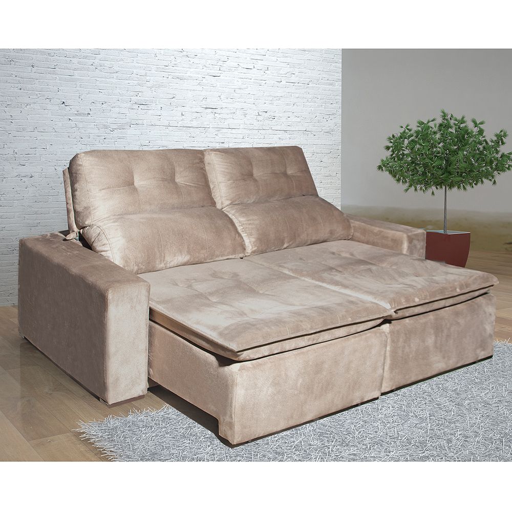 Sofá / Estofado 3 Lugares Retrátil e Reclinável Soft Bom Pastor